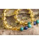 Baby amber teething bracelet  - Gemstone - Baroque